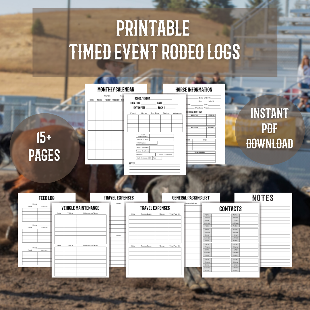 Printable Timed Event Rodeo Log Book/Pages – Gone Western Company printable-timed-event-rodeo-log-book-pages-gone-western-company