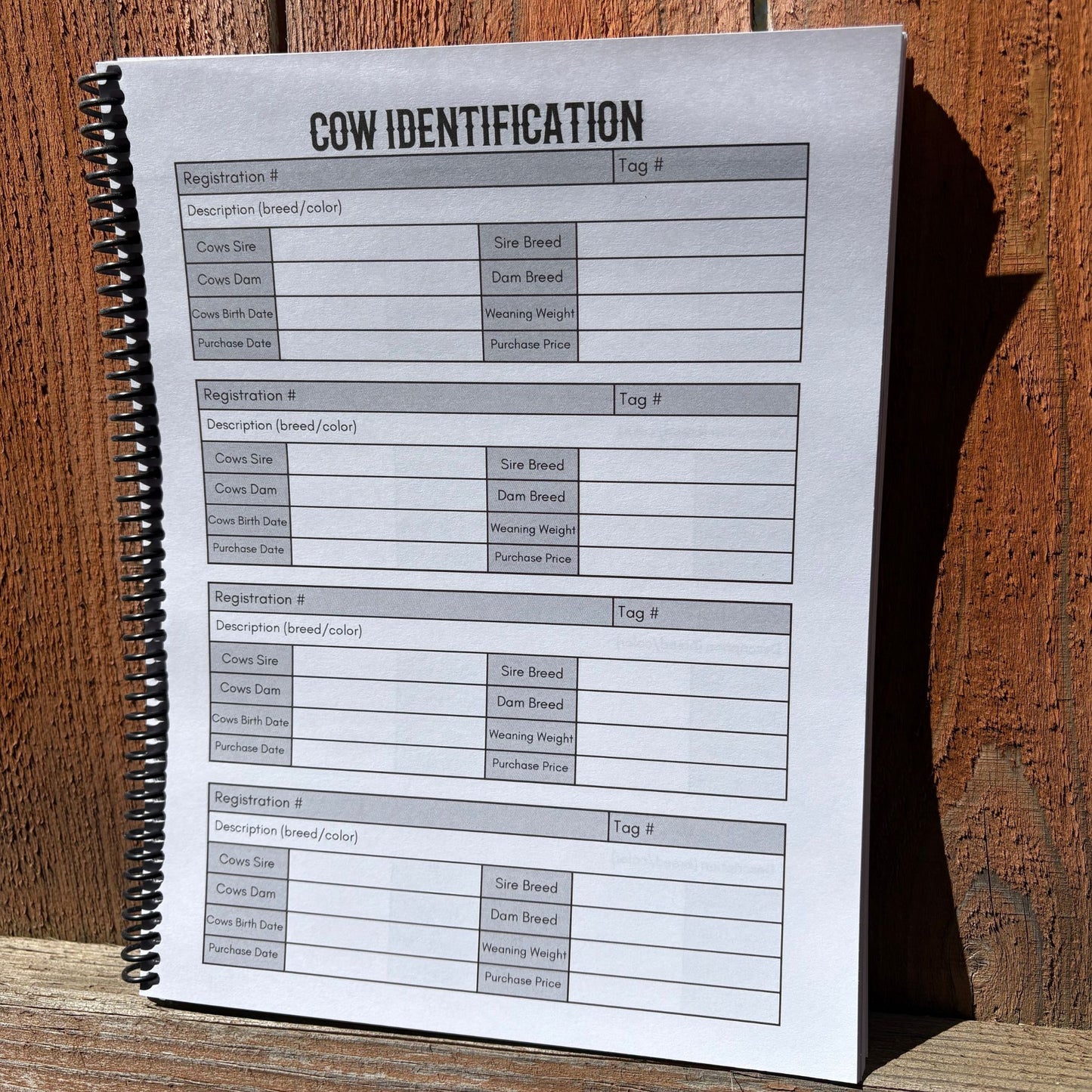 Cow Calf Records Book