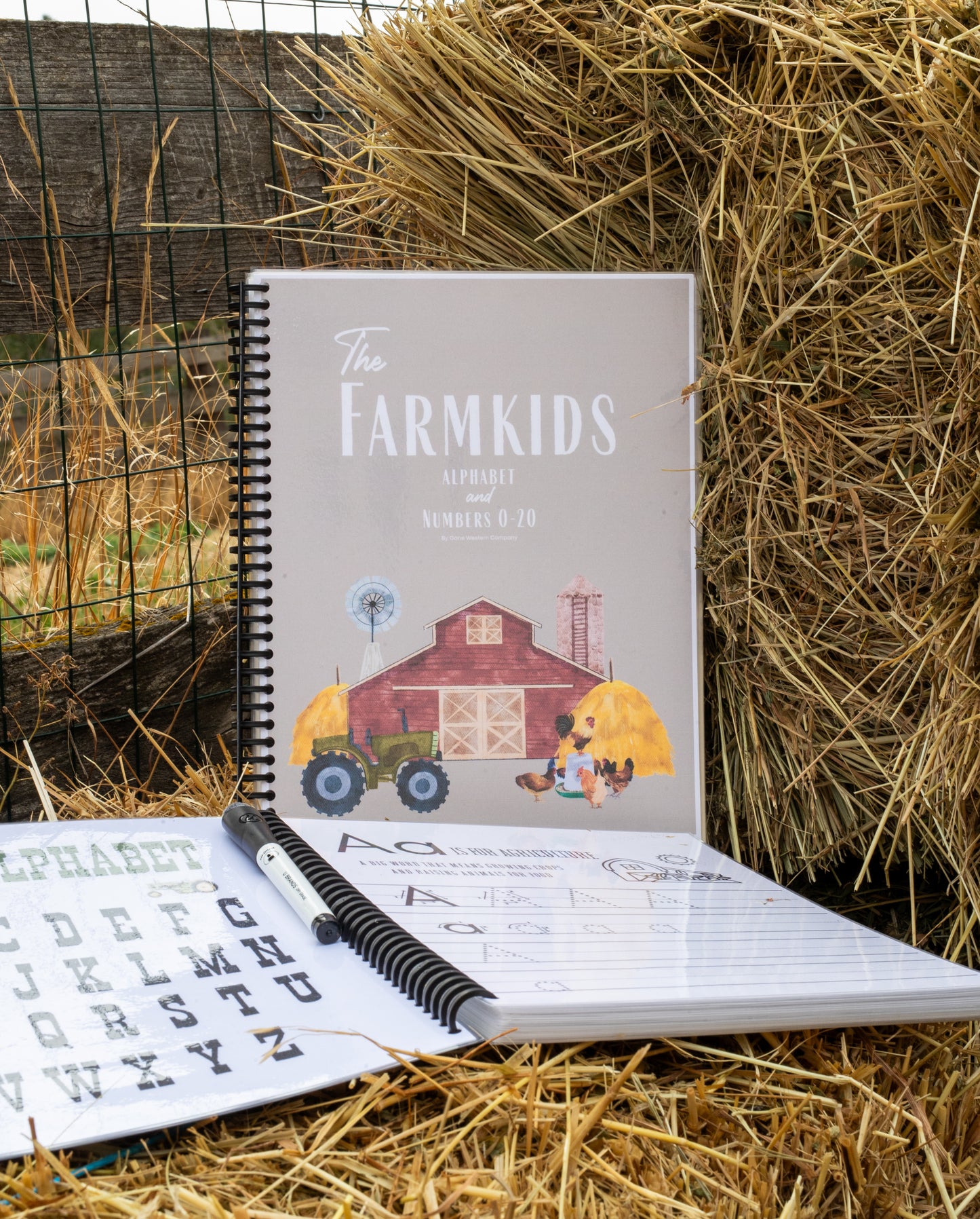 The Farmkids Alphabet and Numbers 0-20 - Dry Erase Workbook