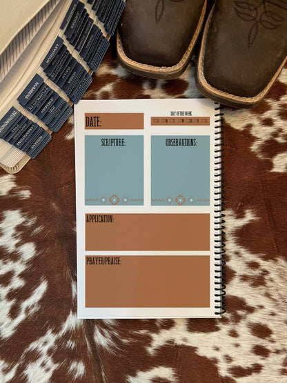 Bible Study Journal - Rust and Turquoise