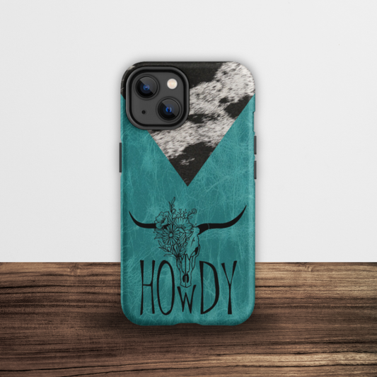 Howdy Tough iPhone Case - Turquoise