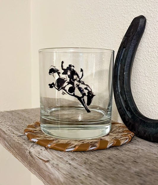 Bucking Bronc Rocks Glass