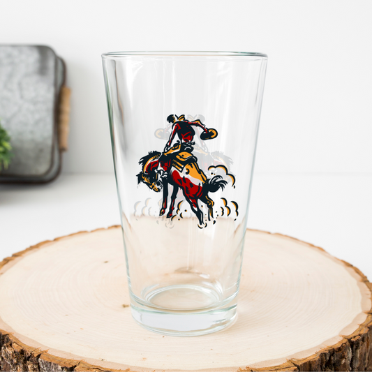 Vintage Bronc Pint Glass