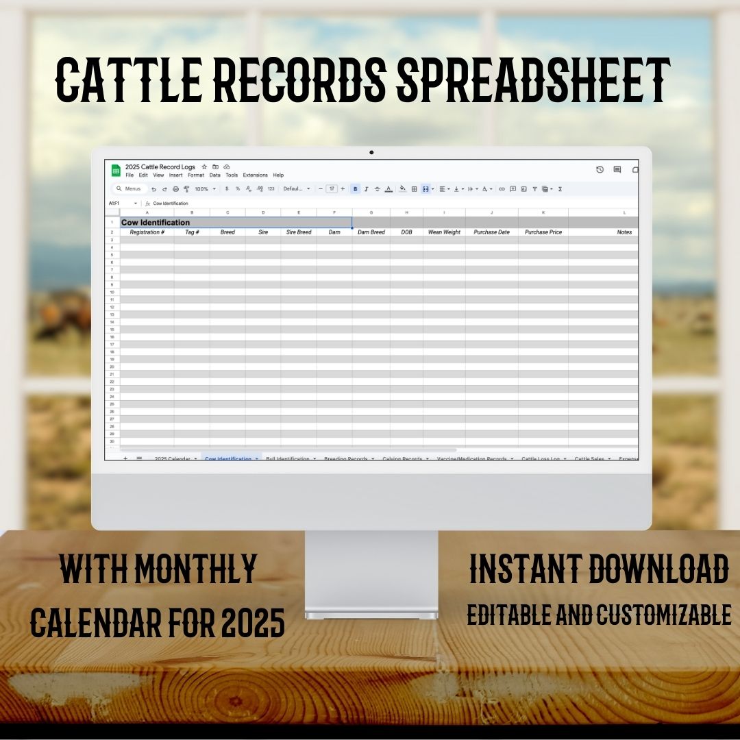 2025 Cattle Records Spreadsheet