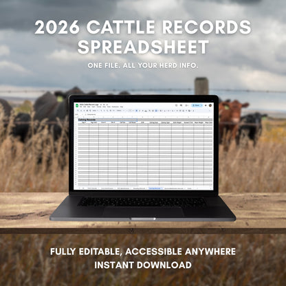 2026 Cattle Records Spreadsheet