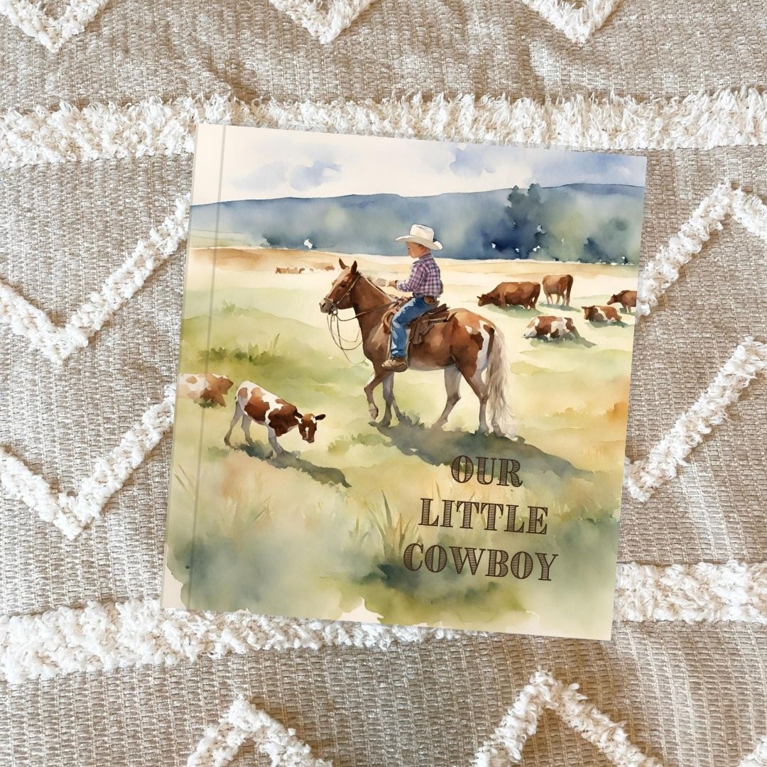 Little Cowboy Watercolor Baby Memory Book