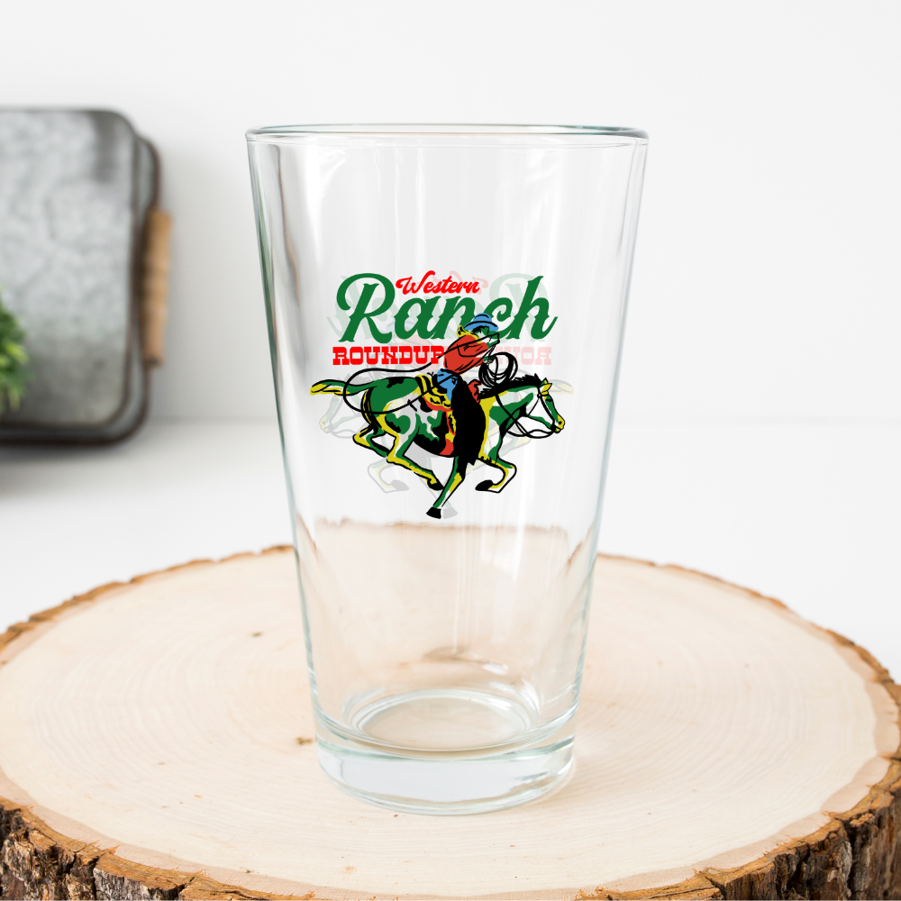 Vintage Ranch Roundup Pint Glass