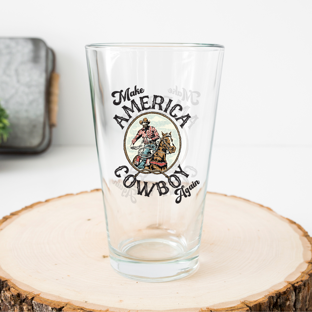 Make America Cowboy Again Pint Glass