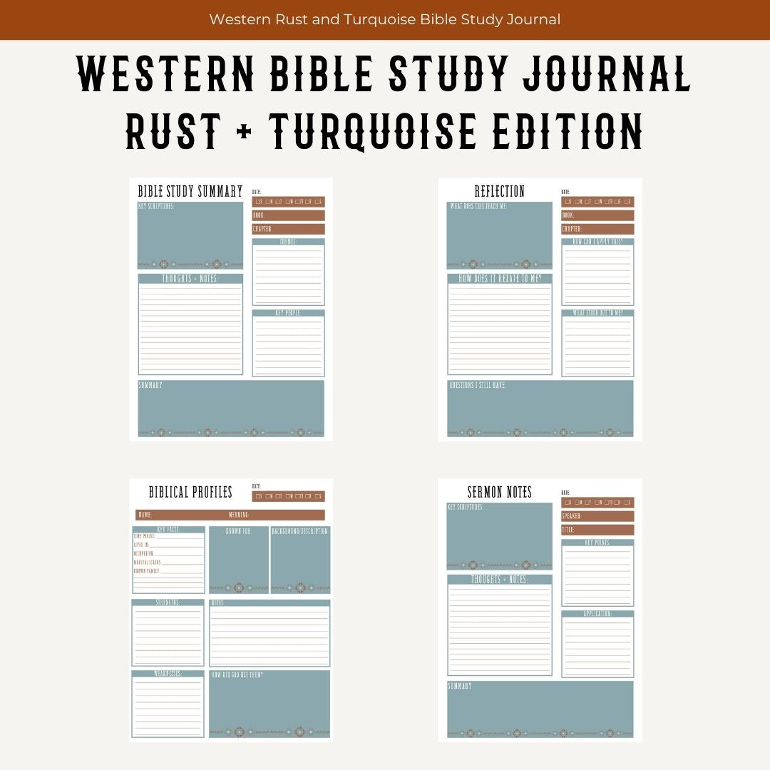 Digital Bible Study - Western Rust and Turquoise Edition