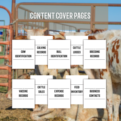 Printable Cattle Record Logs