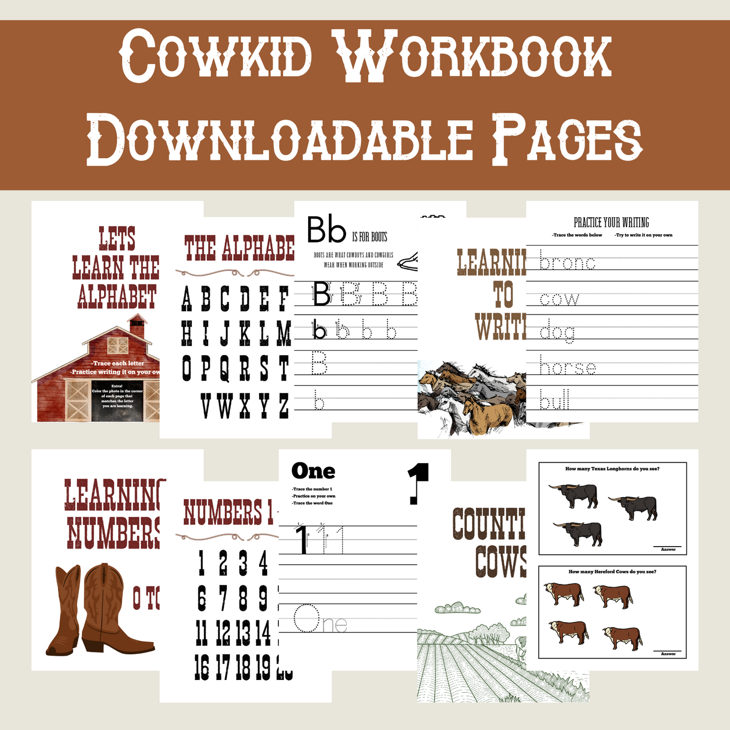 Cowkid Workbook Digital Download