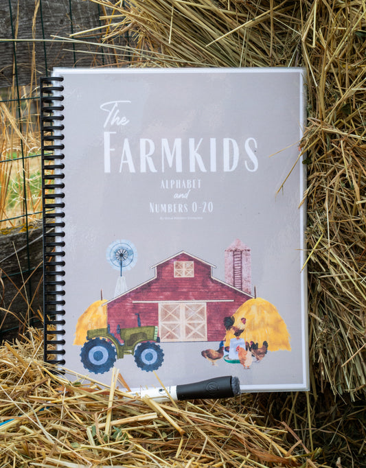 The Farmkids Alphabet and Numbers 0-20 - Dry Erase Workbook