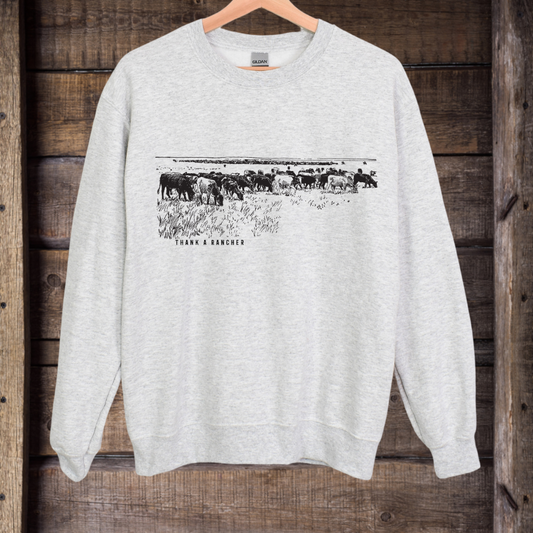 Thank a Rancher Cattle Field Crewneck