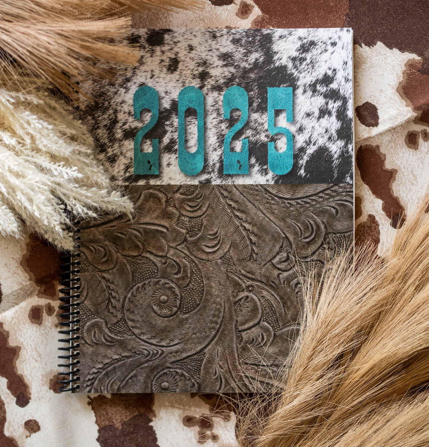 2025 Planner Printed Cowhide and Tooled Leather