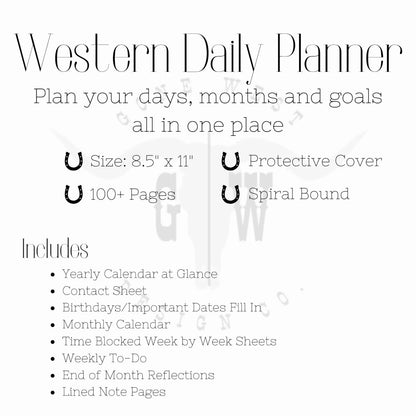 2024 Western Turquoise Daily Planner