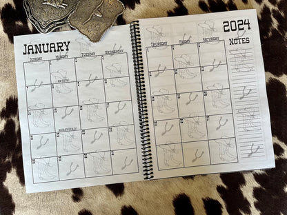 2024 Cowhide and Leather Daily Planner